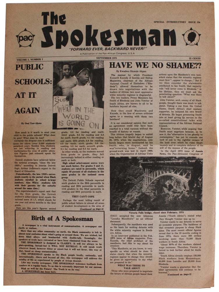 Item #1351 The Spokesman [Vol. 1, No. 1 (September 1975)].