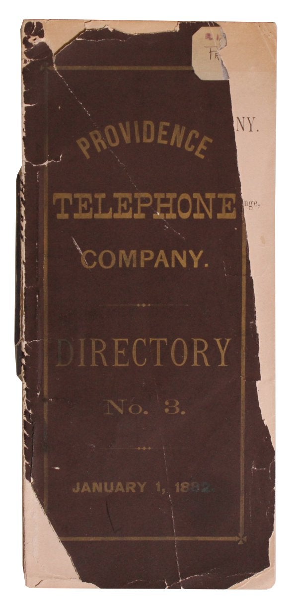 Telephones] Providence Telephone Company. Directory No. 3. (1882 Directory