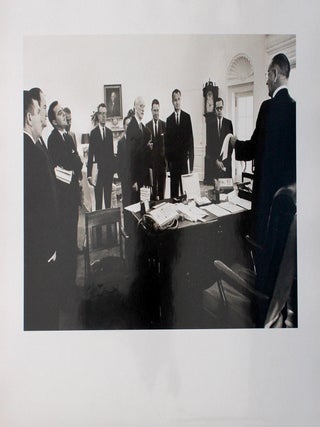 [Photo Album of President Lyndon Johnson and his Defense Secretary].