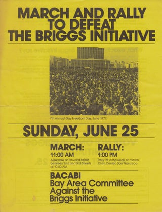 Item #2832 March and Rally to Defeat the Briggs Initiative