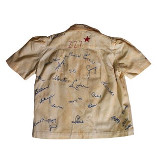 Shirt With Embroidered Signatures of 46 Japanese American Internees.