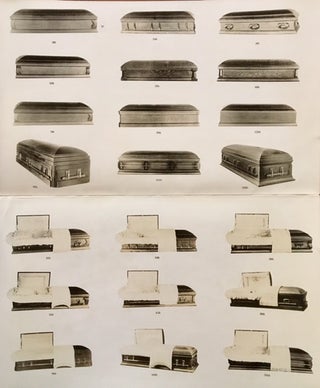 [UNDERTAKERS & FUNERAL SUPPLIES -- PHOTO ARCHIVE]. [Hardwood and Covered Caskets Salesman’s Sample Photo Archive Comprised of 157 Photographs of Wooden and Metal Caskets for Burials, before and after World War II]