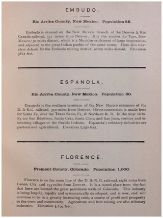 Denver & Rio Grande Official Guide to Cities, Villages and Resorts on the Line of the Denver & Rio Grande R.R. . . .