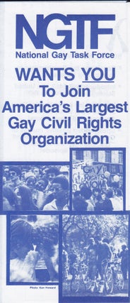 Item #3206 NGTF: National Gay Task Force Wants You to Join America's Largest Gay Civil Rights...