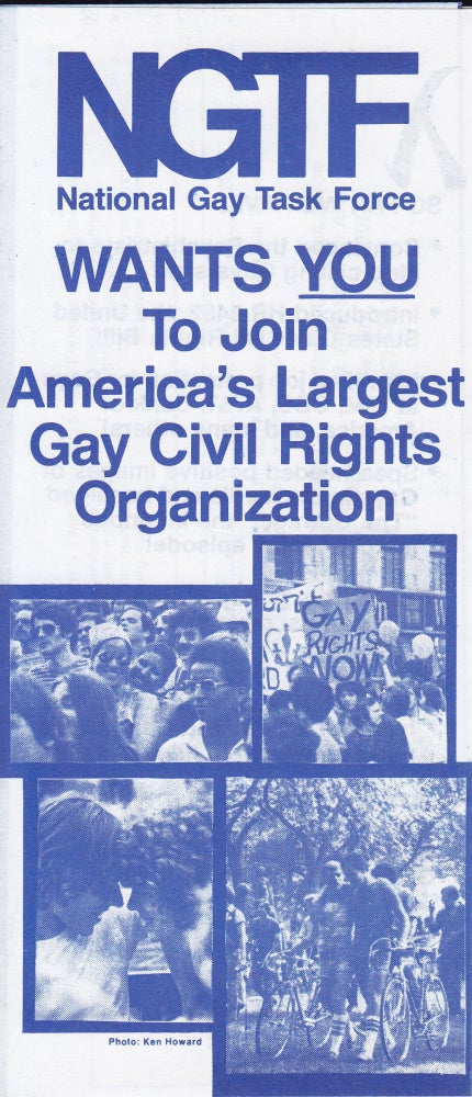 Item #3206 NGTF: National Gay Task Force Wants You to Join America's Largest Gay Civil Rights Organization.