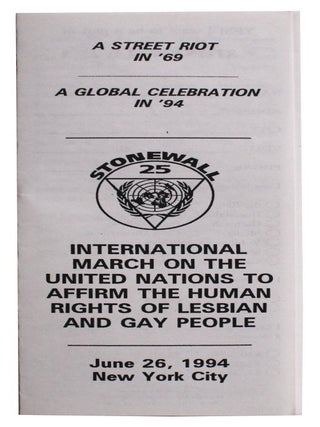 Item #3359 Stonewall 25: International March on the United Nations to Affirm the Human Rights of...