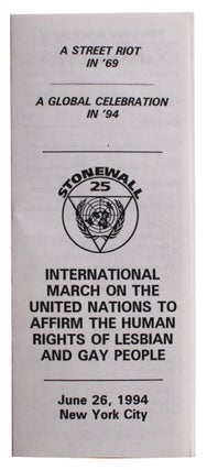 Item #3359 Stonewall 25: International March on the United Nations to Affirm the Human Rights of...