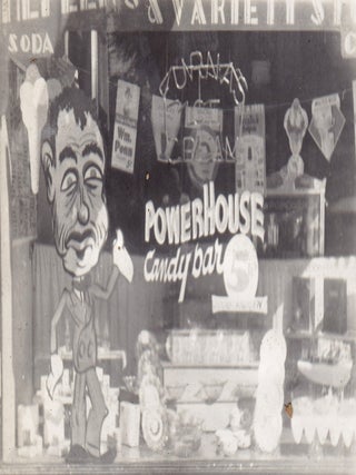 Photo Album Documenting Power House Candy Bar Window Paintings and Other Marketing Efforts.