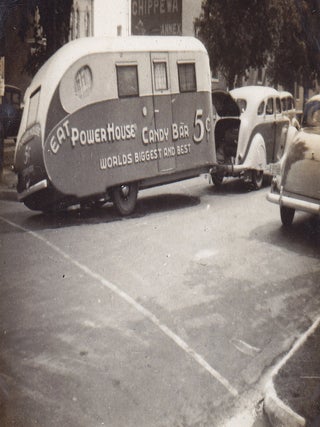 Photo Album Documenting Power House Candy Bar Window Paintings and Other Marketing Efforts.