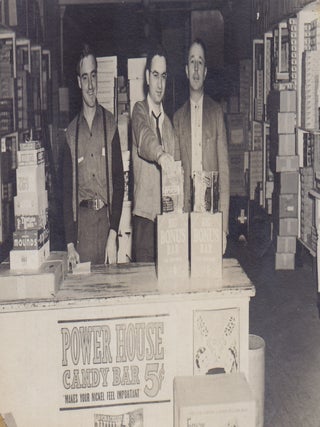 Photo Album Documenting Power House Candy Bar Window Paintings and Other Marketing Efforts.