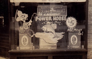 Photo Album Documenting Power House Candy Bar Window Paintings and Other Marketing Efforts.