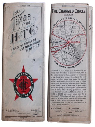 Item #4004 Map Showing Houston & Texas Central System of Railroads. [Front Panel Title: See...