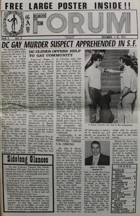 Gay Forum. Vol. 1 No. 3. December 1-15, 1971.