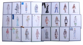 Item #4517 [Collection of Original Costume Designs with Fabric Swatches]. “dik&rdquo