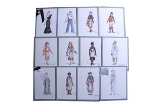 [Collection of Original Costume Designs with Fabric Swatches].