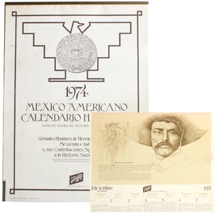 Item #4666 1974 Mexico~Americano Calendario Historico: Mexican American Historical Calendar......