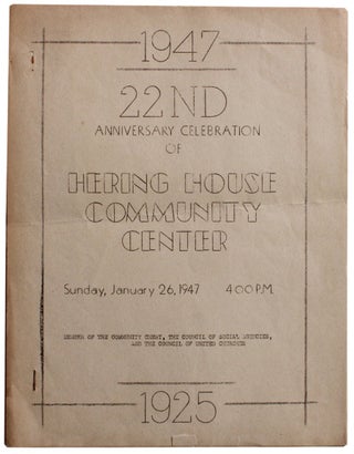 Item #4726 [Program for] 22nd Anniversary Celebration. Hering Community Center... [Cover title