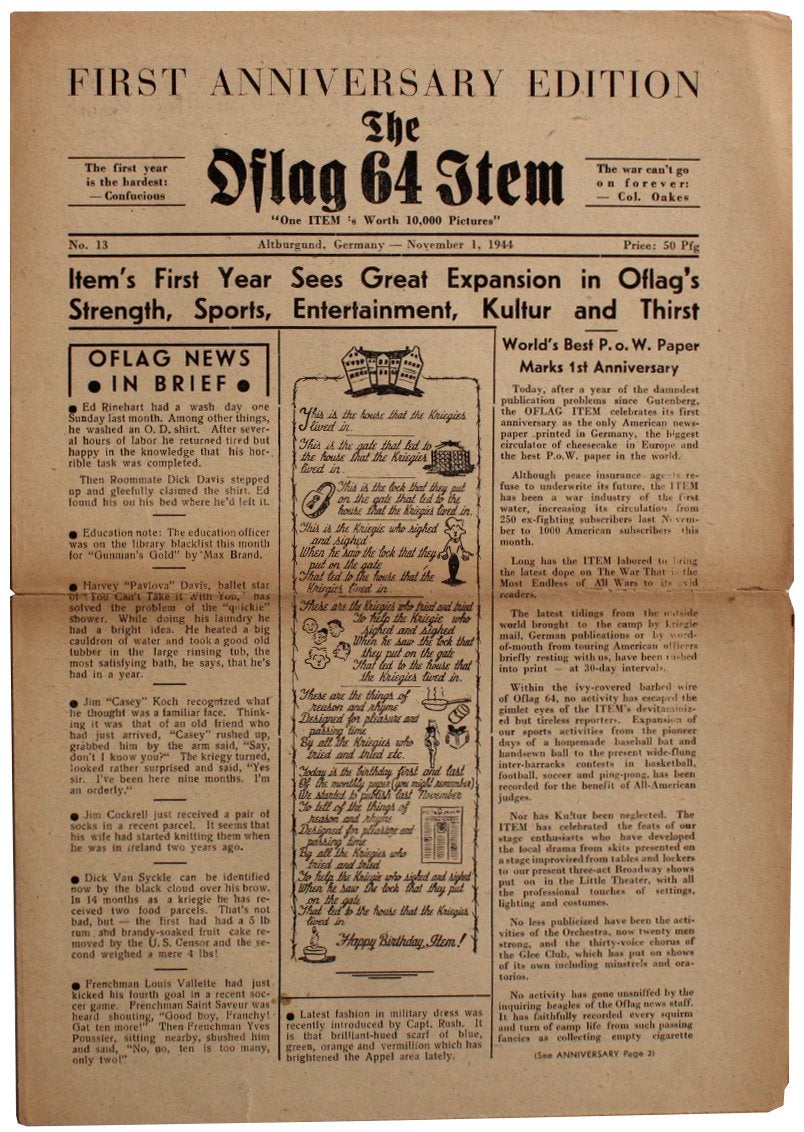 The Oflag 64 Item. [No. 13. November 1, 1944. Frank Diggs.