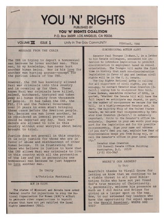 Item #5176 You 'N' Rights. Volume III Issue 1 (February 1980