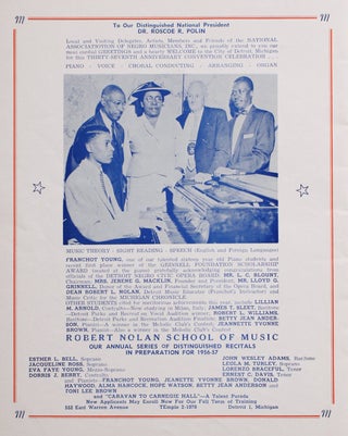 Souvenir Program. National Association of Negro Musicians, Inc. 37th Anniversary.