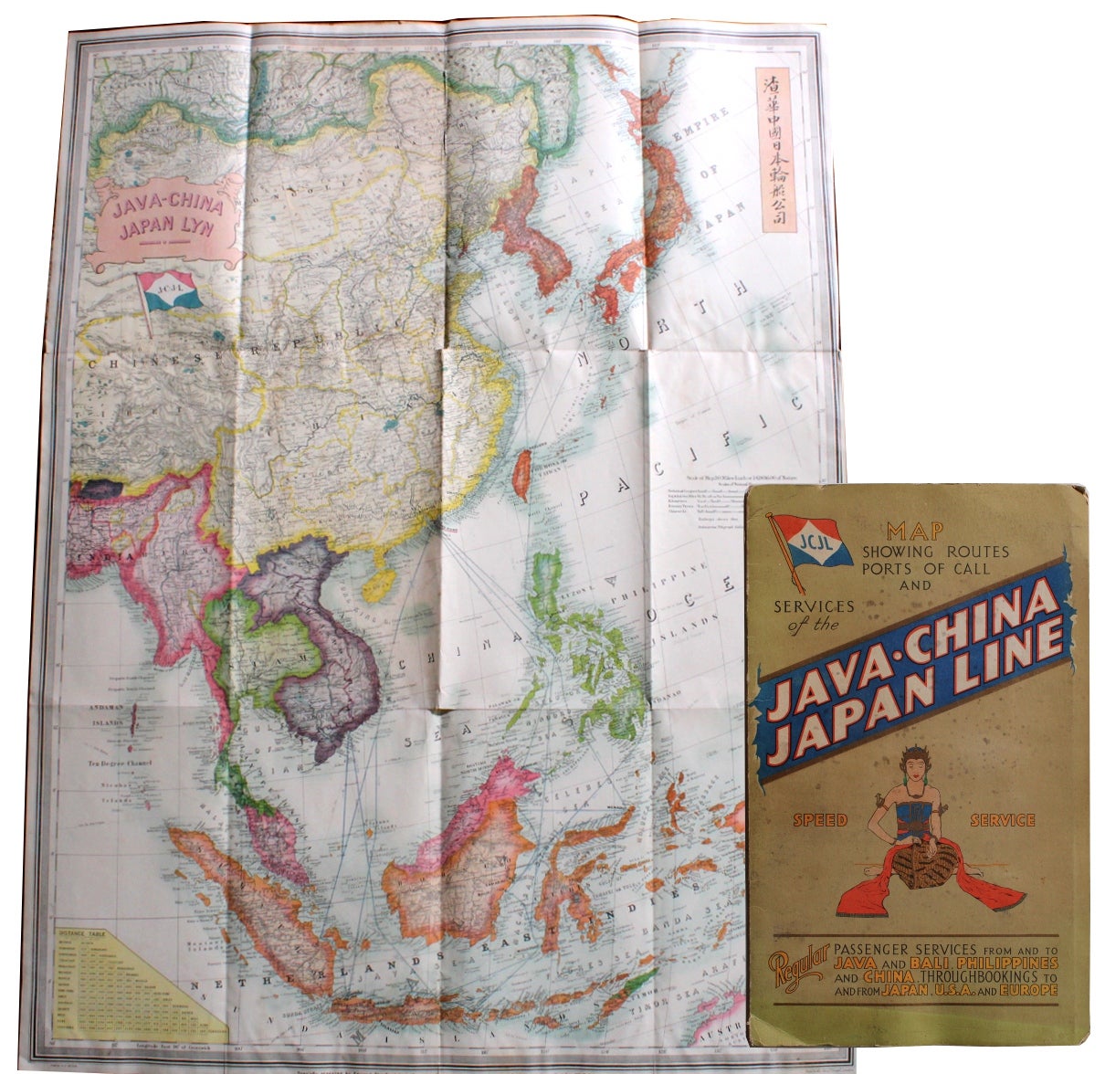 JCJL Map Showing Routes, Ports of Call and Services of the Java–China–Japan Line . ....