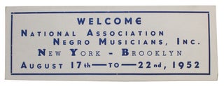 Item #5497 [Welcome Placard for the National Association of Negro Musicians' 29th Annual Convention