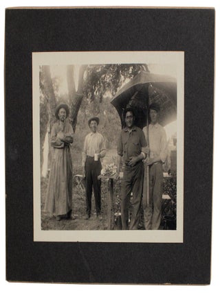 Item #5973 Group Photo with Possibly Gay Couple LGBTQ Umbrella
