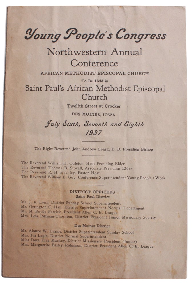 Item #6147 [Program for an AME Church Young People's Congress].