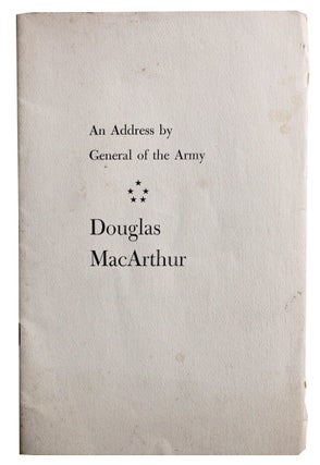 Item #6263 An Address by General of the Army Douglas MacArthur Duty, Honor, Country