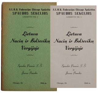 Item #6676 Lietuva Naciu ir Bolseviku Vergijoje [Lithuania in Nazi and Bolshevik Slavery]. Juozas...