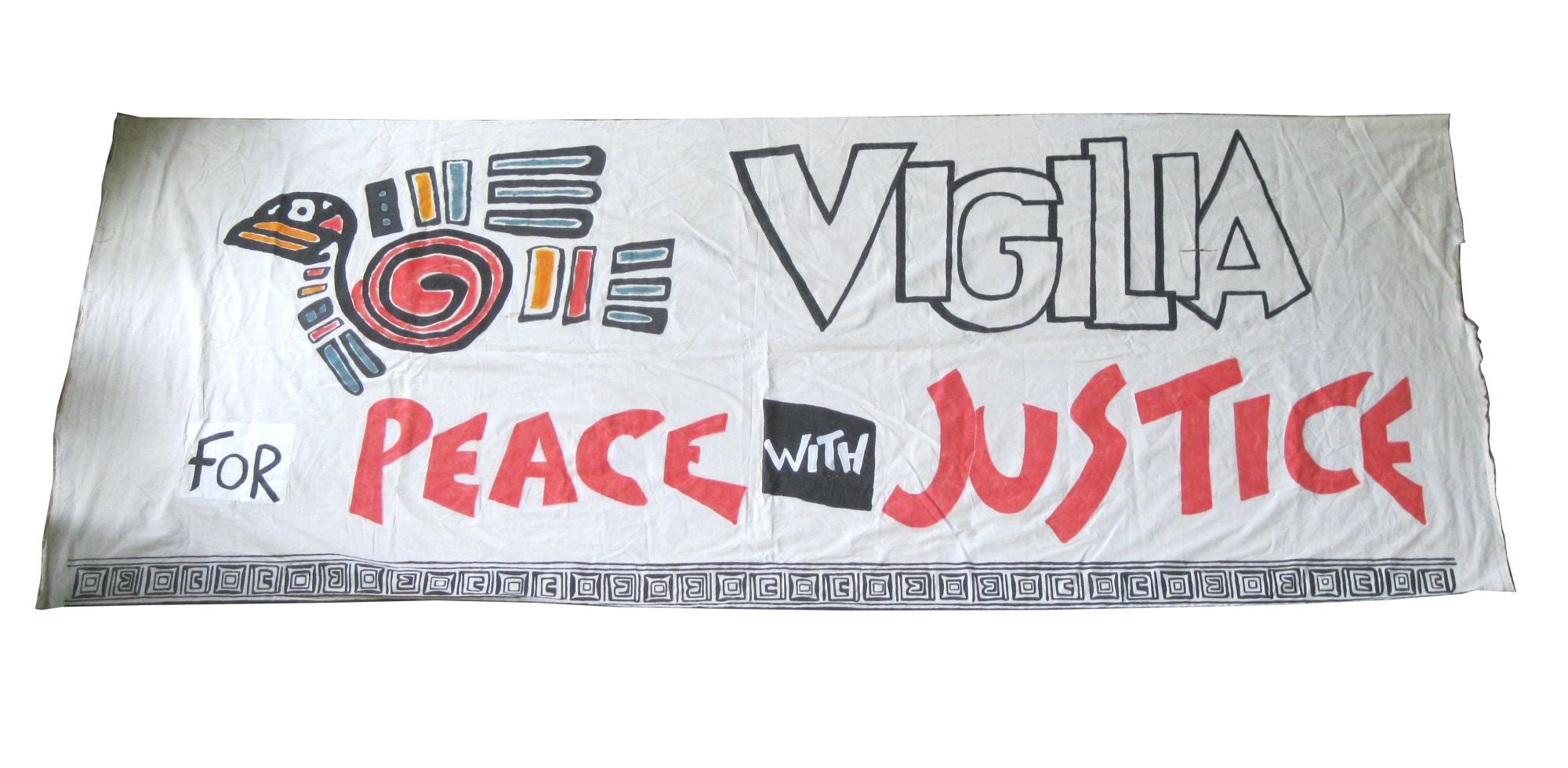 Banner For a Vigilia For Peace With Justice