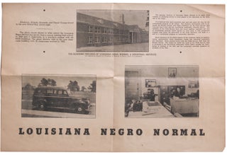 Louisiana Negro Normal Bulletin. July 1941. [Front Panel title for a school brochure which opens to a poster].