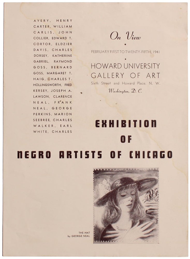 Item #7821 MacLeish, Norman. Exhibition of Negro Artists of Chicago [Caption title].