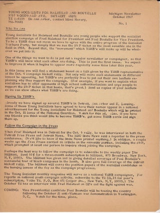 Item #8000 [Group of Flyers and Periodicals from the Halstead and Boutelle 1968 Presidential...