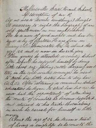 Manuscript School & Ledger Book Lancaster Quarreyville Pennsylvania