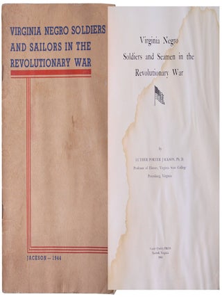 Item #8121 Virginia Negro Soldiers and Seamen in the Revolutionary War. Luther Porter Jackson