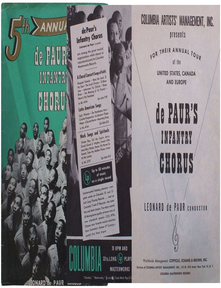 Item #8846 de Paur, Leonard (conductor). [Concert Program and Records Documenting De Paur's Infantry Chorus.]