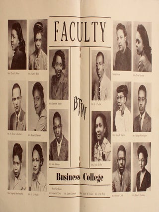 Booker T. Washington Business College Catalogue 1949-1952.