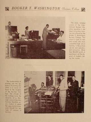 Booker T. Washington Business College Catalogue 1949-1952.