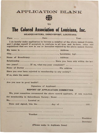 Colored Association of Louisiana Two Applications