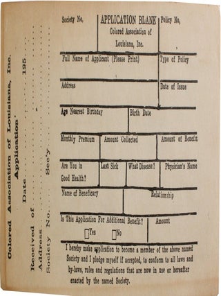 Colored Association of Louisiana Two Applications