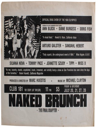 Item #9300 Official Drag Show of the 1984 Olympics Promotional Flyer LGBTQ