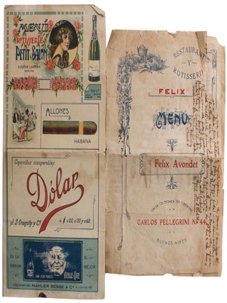 Two Buenos Aires Restaurant Menus 1920s?