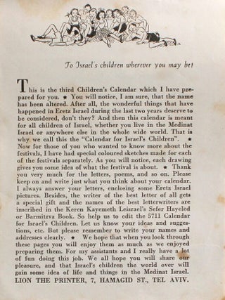 Calendar for Israel's Children 1949/50.