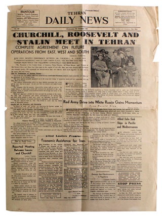 Item #9466 Tehran Daily News Tehran Conference Stalin Churchill FDR Roosevelt 1943