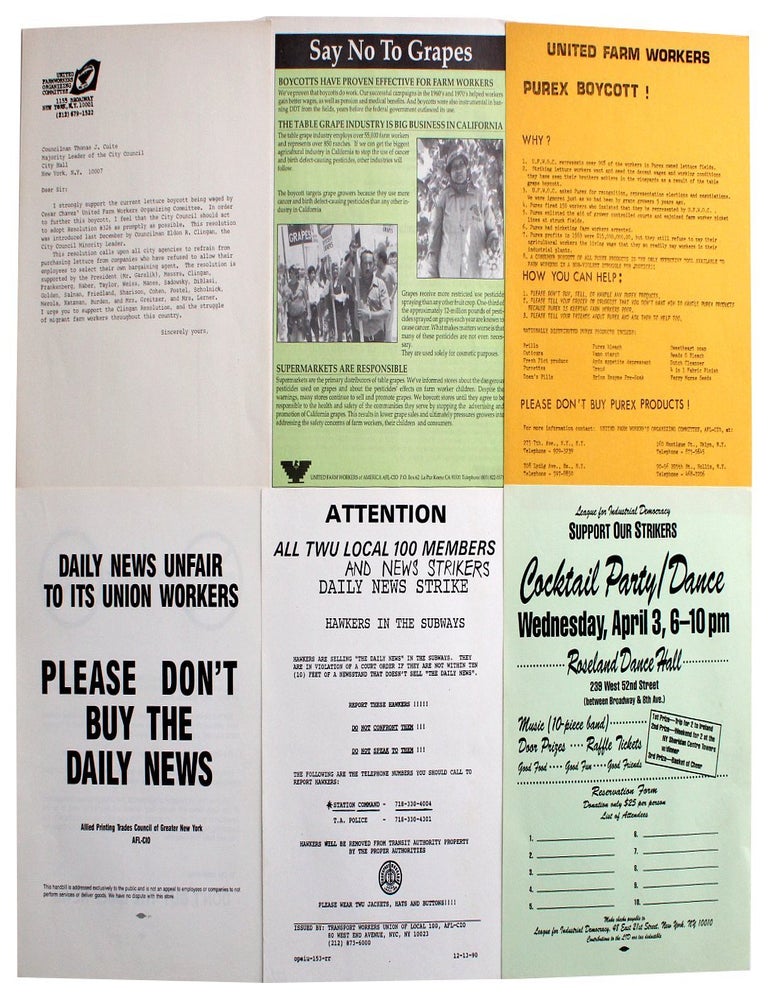 Item #9596 Collection of Labor and Political Protest Flyers