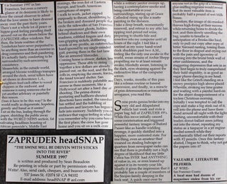 Punk Zine Zapruder headSNAP No. 10