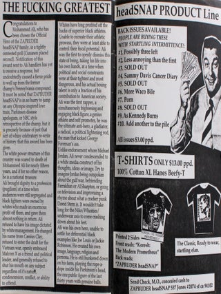 Punk Zine Zapruder headSNAP No. 10