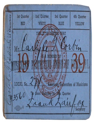 Item #9627 African American Musicians' Protective Union Local 274 ID Philadelphia